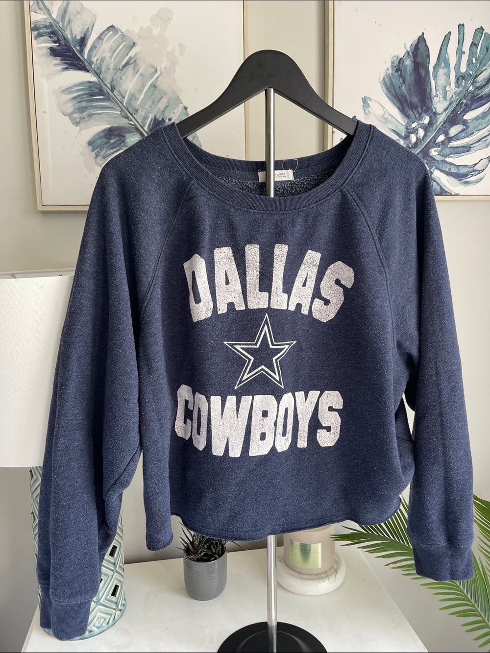 47 Navy Dallas Cowboys Crewneck Sweatshirt